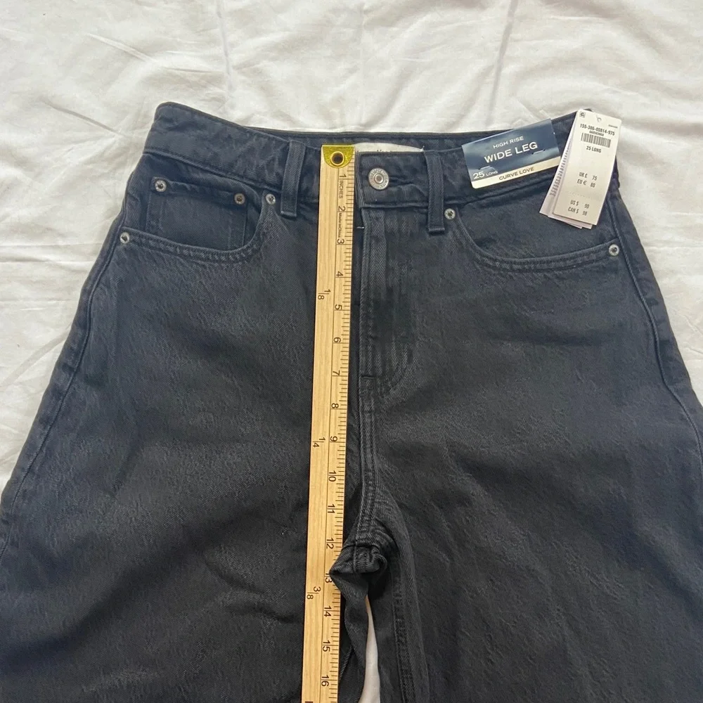 Abercrombie & Fitch Curve Love High Rise Wide Leg Jeans Womens Size 25 Long NWT - Picture 5 of 9
